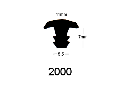T-Profil 2000 Zuschnitt schwarz