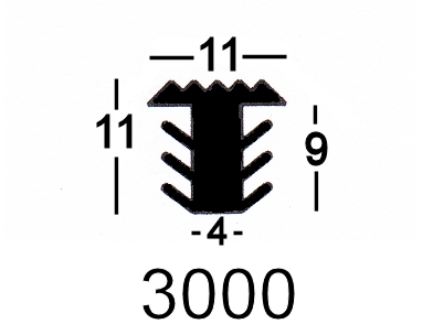 T-Profil 3000 Zuschnitt schwarz